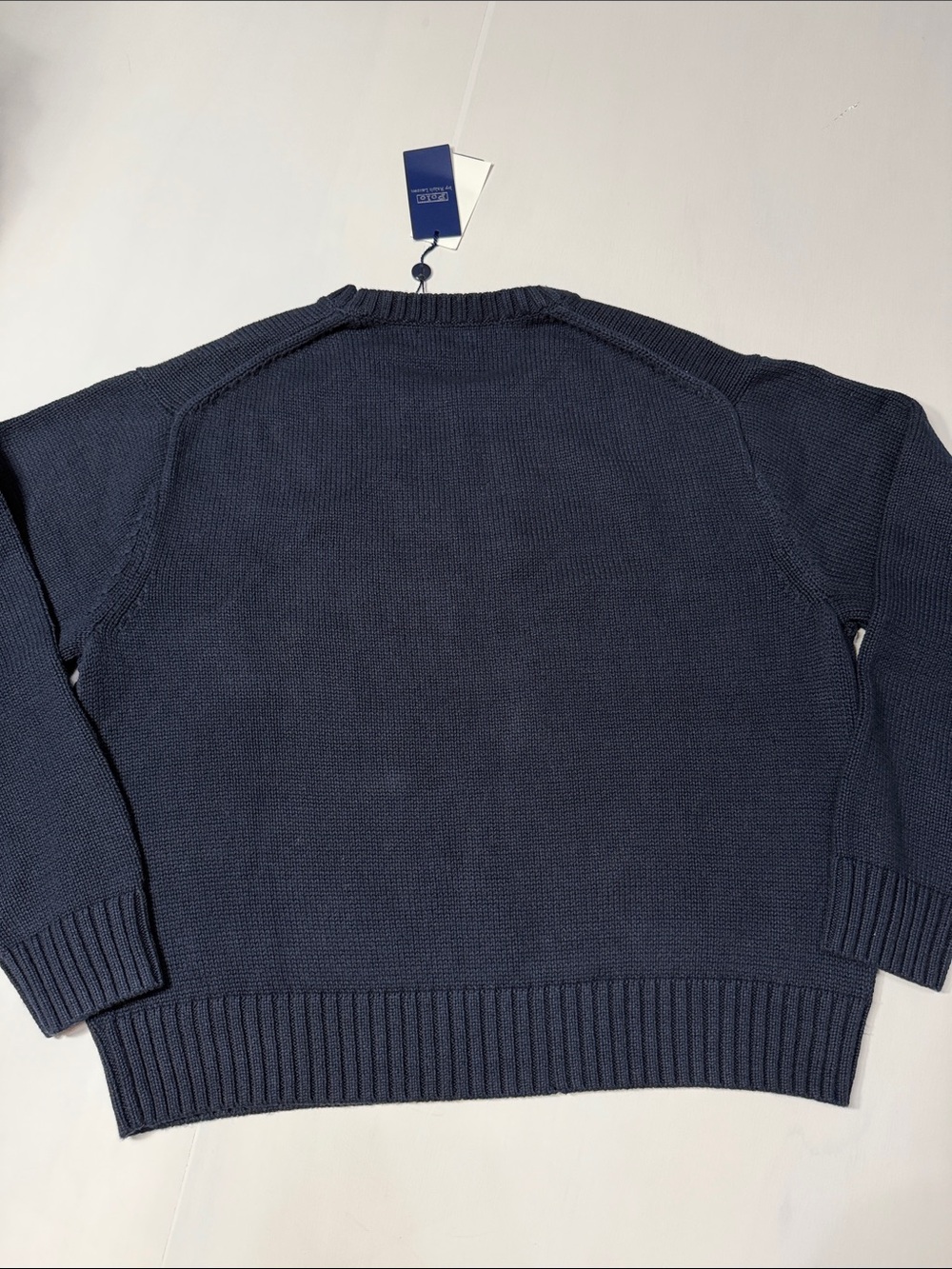 Polo by Ralph Lauren Navy Bear-Embroidered Cotton Crewneck Sweater M NWT - Picture 9 of 9